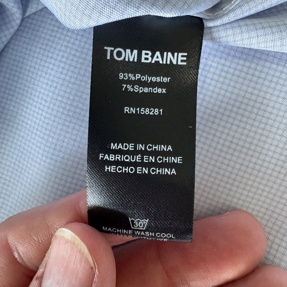 Tom Baine Performance Men's Lightweight Casual Dress Shirt Purple Graph Size XXL - Picture 8 of 15